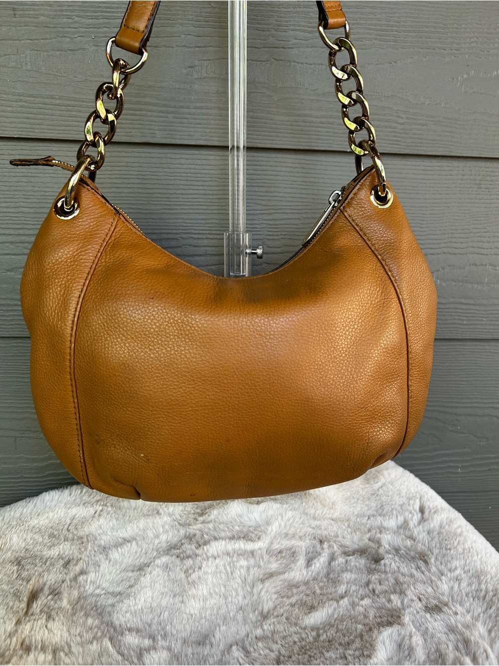 Michael Kors Leather Shoulder Hobo with Tassel - Picture 8 of 13